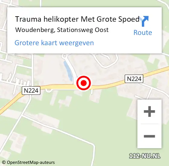 Locatie op kaart van de 112 melding: Trauma helikopter Met Grote Spoed Naar Woudenberg, Stationsweg Oost op 6 juli 2022 15:11