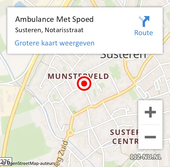 Locatie op kaart van de 112 melding: Ambulance Met Spoed Naar Susteren, Notarisstraat op 6 juli 2022 15:19