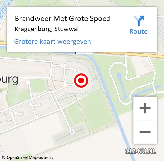Locatie op kaart van de 112 melding: Brandweer Met Grote Spoed Naar Kraggenburg, Stuwwal op 6 juli 2022 15:26
