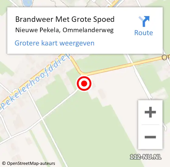 Locatie op kaart van de 112 melding: Brandweer Met Grote Spoed Naar Nieuwe Pekela, Ommelanderweg op 6 juli 2022 15:33