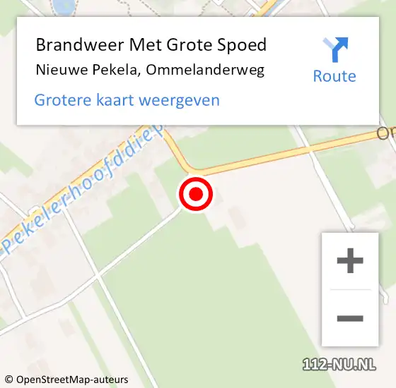 Locatie op kaart van de 112 melding: Brandweer Met Grote Spoed Naar Nieuwe Pekela, Ommelanderweg op 6 juli 2022 15:34