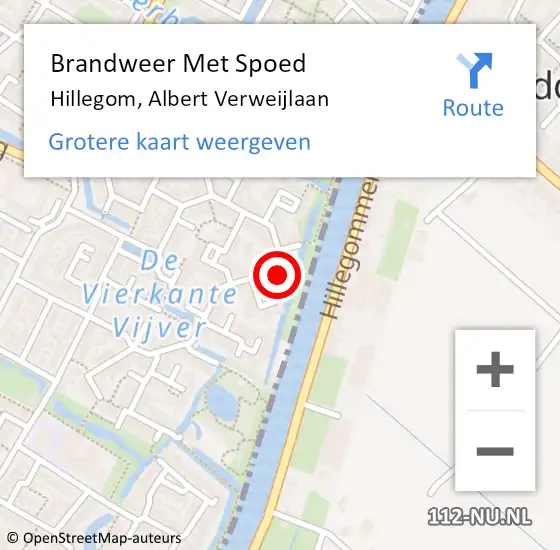 Locatie op kaart van de 112 melding: Brandweer Met Spoed Naar Hillegom, Albert Verweijlaan op 6 juli 2022 17:18