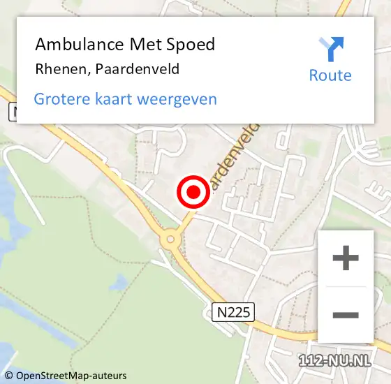 Locatie op kaart van de 112 melding: Ambulance Met Spoed Naar Rhenen, Paardenveld op 6 juli 2022 17:35