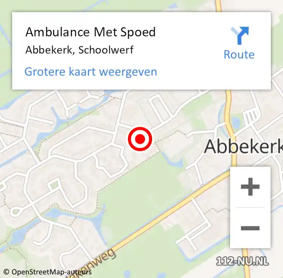 Locatie op kaart van de 112 melding: Ambulance Met Spoed Naar Abbekerk, Schoolwerf op 6 juli 2022 18:25