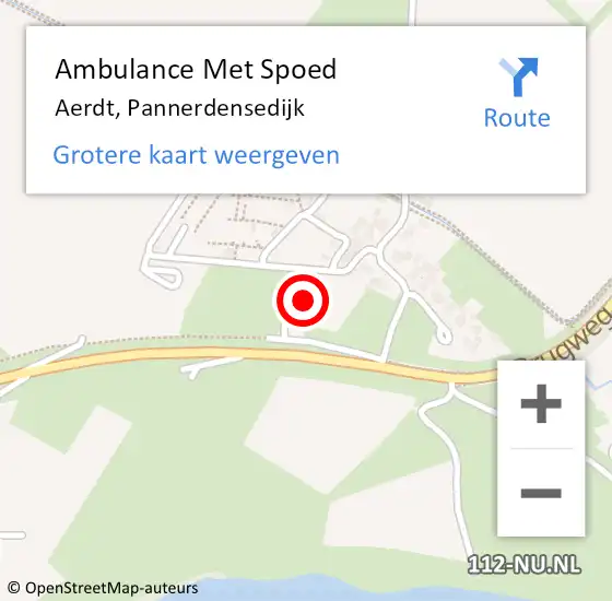 Locatie op kaart van de 112 melding: Ambulance Met Spoed Naar Aerdt, Pannerdensedijk op 6 juli 2022 18:32