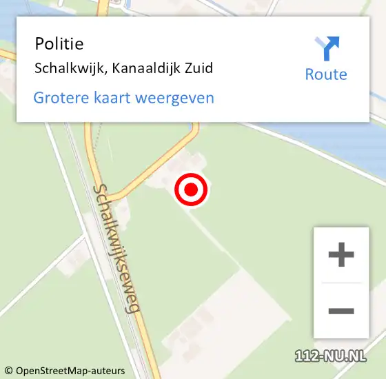 Locatie op kaart van de 112 melding: Politie Schalkwijk, Kanaaldijk Zuid op 6 juli 2022 18:51