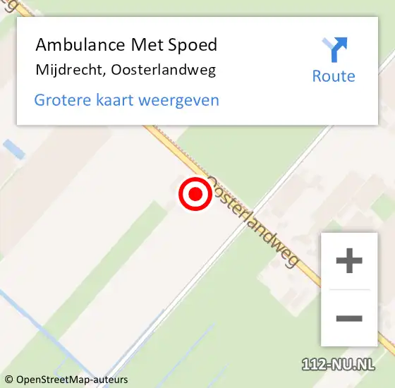 Locatie op kaart van de 112 melding: Ambulance Met Spoed Naar Mijdrecht, Oosterlandweg op 6 juli 2022 19:16
