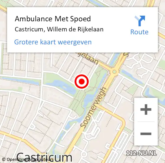 Locatie op kaart van de 112 melding: Ambulance Met Spoed Naar Castricum, Willem de Rijkelaan op 6 juli 2022 19:28
