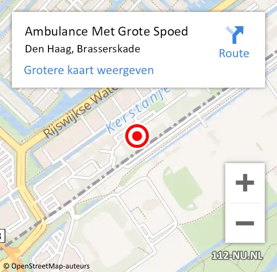 Locatie op kaart van de 112 melding: Ambulance Met Grote Spoed Naar Den Haag, Brasserskade op 6 juli 2022 19:30