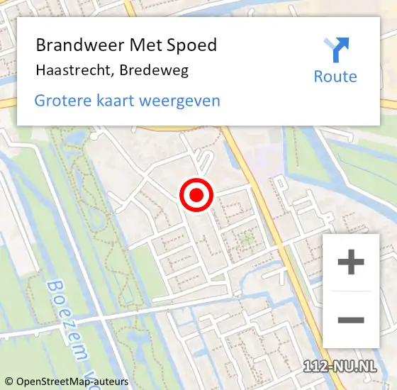 Locatie op kaart van de 112 melding: Brandweer Met Spoed Naar Haastrecht, Bredeweg op 6 juli 2022 20:24