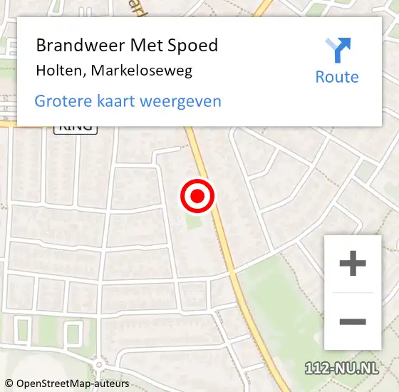 Locatie op kaart van de 112 melding: Brandweer Met Spoed Naar Holten, Markeloseweg op 6 juli 2022 20:34