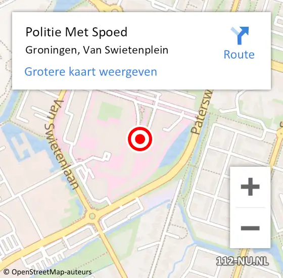 Locatie op kaart van de 112 melding: Politie Met Spoed Naar Groningen, Van Swietenplein op 6 juli 2022 21:01