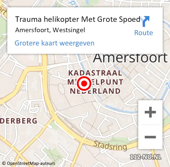 Locatie op kaart van de 112 melding: Trauma helikopter Met Grote Spoed Naar Amersfoort, Westsingel op 6 juli 2022 21:35