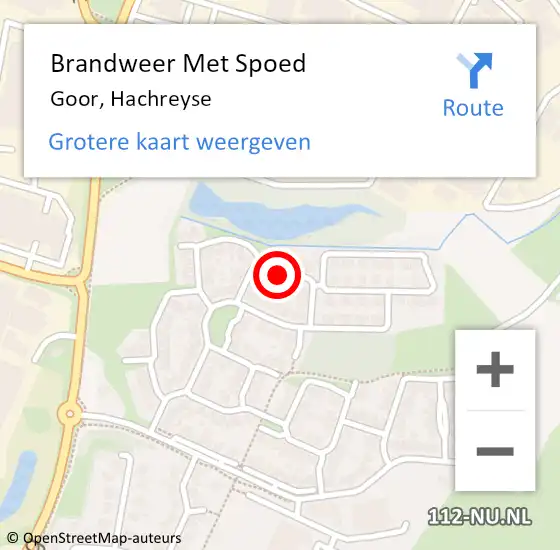 Locatie op kaart van de 112 melding: Brandweer Met Spoed Naar Goor, Hachreyse op 6 juli 2022 22:25