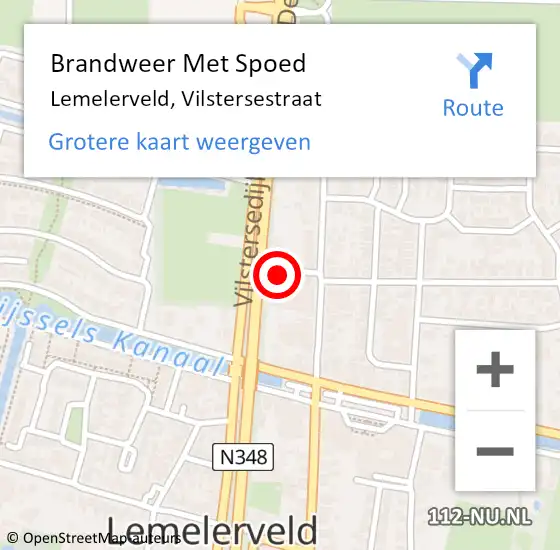 Locatie op kaart van de 112 melding: Brandweer Met Spoed Naar Lemelerveld, Vilstersestraat op 6 juli 2022 22:53