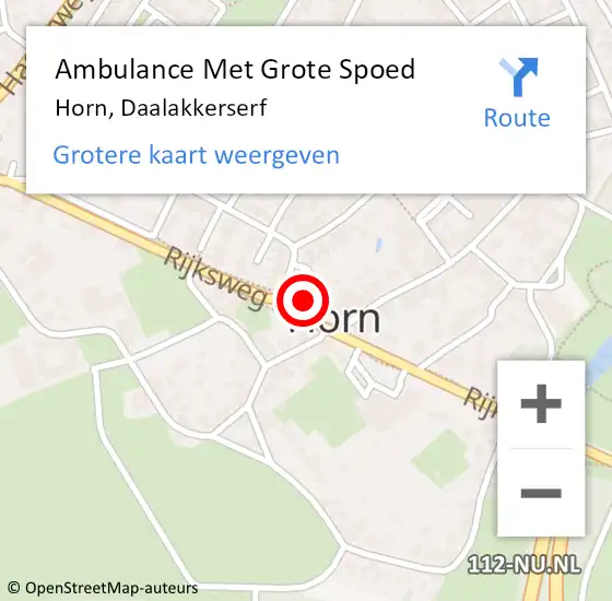 Locatie op kaart van de 112 melding: Ambulance Met Grote Spoed Naar Horn, Daalakkerserf op 6 juli 2022 23:23