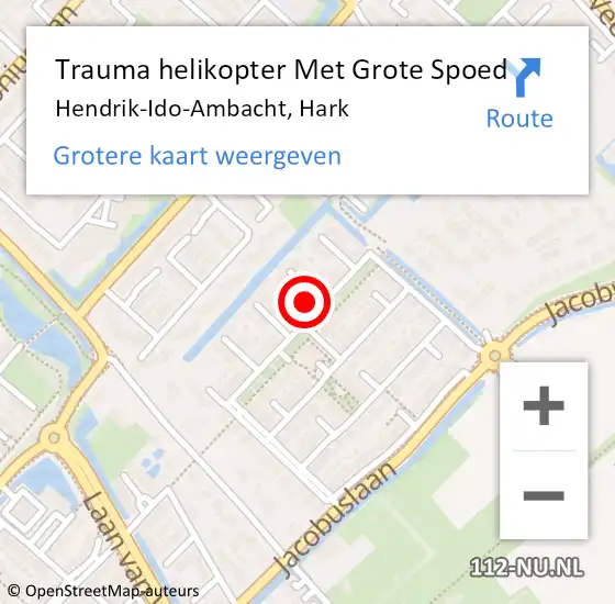 Locatie op kaart van de 112 melding: Trauma helikopter Met Grote Spoed Naar Hendrik-Ido-Ambacht, Hark op 7 juli 2022 00:02