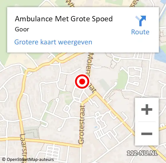 Locatie op kaart van de 112 melding: Ambulance Met Grote Spoed Naar Goor op 7 juli 2022 00:17