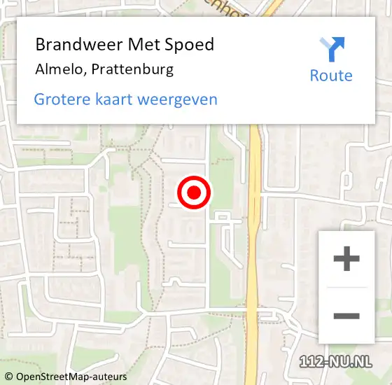 Locatie op kaart van de 112 melding: Brandweer Met Spoed Naar Almelo, Prattenburg op 7 juli 2022 01:56