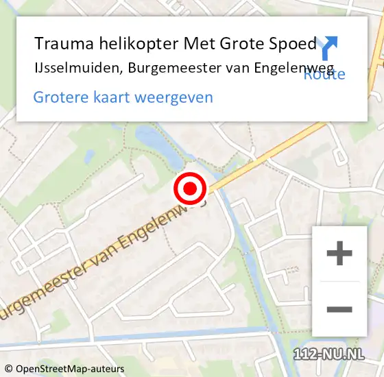 Locatie op kaart van de 112 melding: Trauma helikopter Met Grote Spoed Naar IJsselmuiden, Burgemeester van Engelenweg op 7 juli 2022 02:19