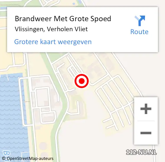 Locatie op kaart van de 112 melding: Brandweer Met Grote Spoed Naar Vlissingen, Verholen Vliet op 22 juli 2014 13:40