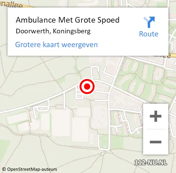 Locatie op kaart van de 112 melding: Ambulance Met Grote Spoed Naar Doorwerth, Koningsberg op 7 juli 2022 05:06