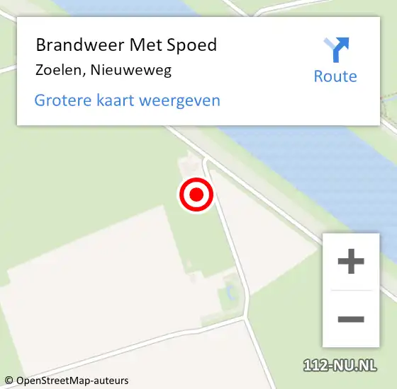 Locatie op kaart van de 112 melding: Brandweer Met Spoed Naar Zoelen, Nieuweweg op 7 juli 2022 05:07