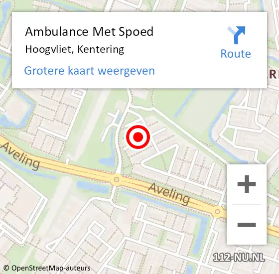 Locatie op kaart van de 112 melding: Ambulance Met Spoed Naar Hoogvliet, Kentering op 7 juli 2022 07:26