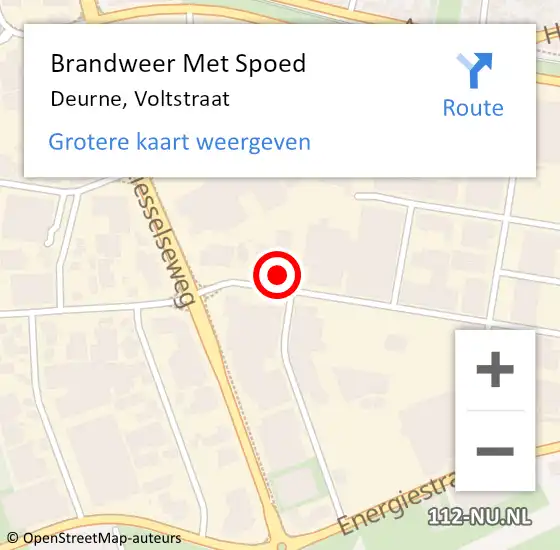 Locatie op kaart van de 112 melding: Brandweer Met Spoed Naar Deurne, Voltstraat op 7 juli 2022 08:04