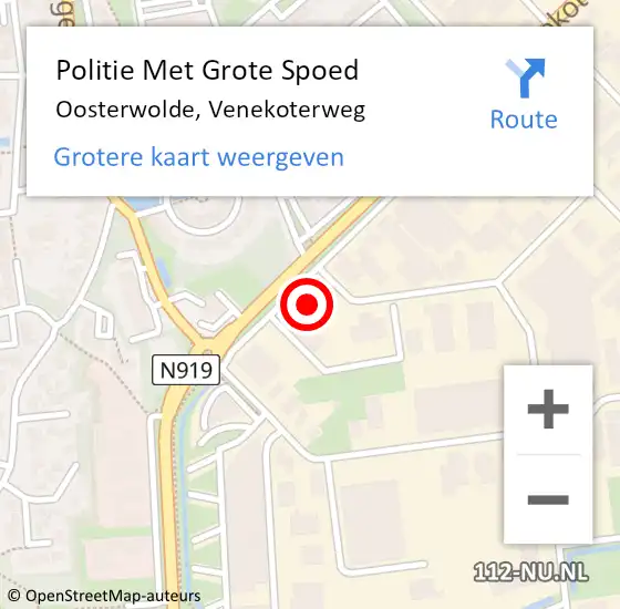 Locatie op kaart van de 112 melding: Politie Met Grote Spoed Naar Oosterwolde, Venekoterweg op 7 juli 2022 08:31