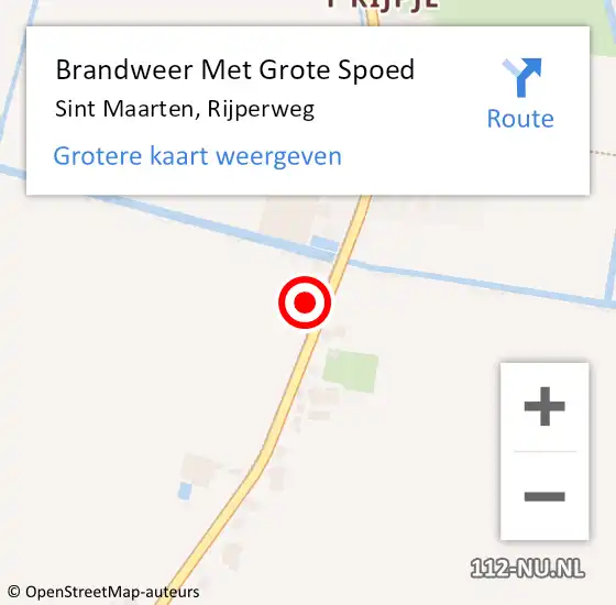 Locatie op kaart van de 112 melding: Brandweer Met Grote Spoed Naar Sint Maarten, Rijperweg op 7 juli 2022 08:36