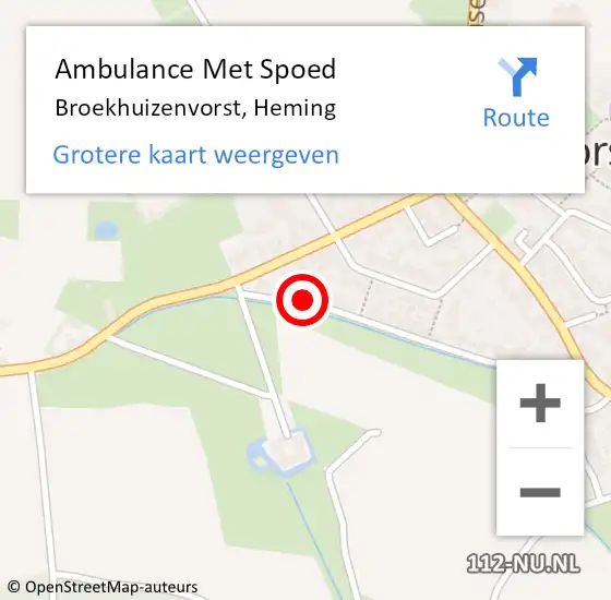 Locatie op kaart van de 112 melding: Ambulance Met Spoed Naar Broekhuizenvorst, Heming op 22 juli 2014 13:54