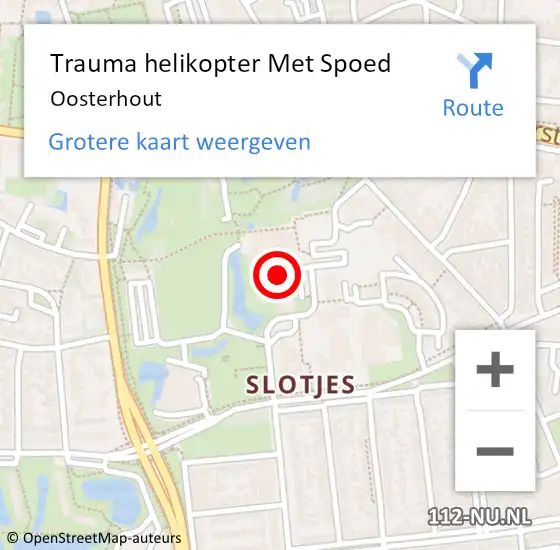 Locatie op kaart van de 112 melding: Trauma helikopter Met Spoed Naar Oosterhout op 7 juli 2022 09:19