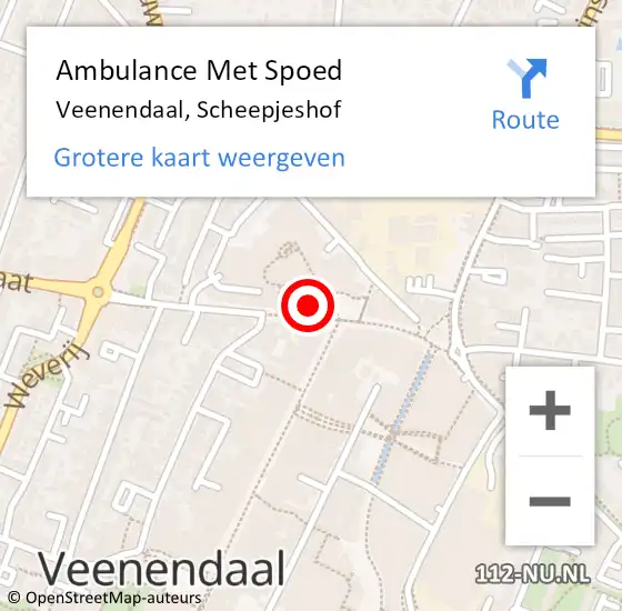 Locatie op kaart van de 112 melding: Ambulance Met Spoed Naar Veenendaal, Scheepjeshof op 7 juli 2022 09:46