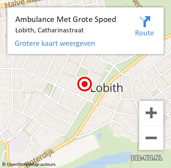 Locatie op kaart van de 112 melding: Ambulance Met Grote Spoed Naar Lobith, Catharinastraat op 7 juli 2022 10:00