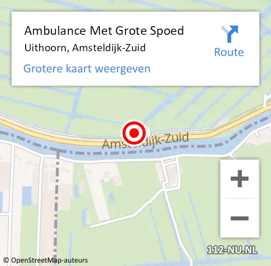 Locatie op kaart van de 112 melding: Ambulance Met Grote Spoed Naar Uithoorn, Amsteldijk-Zuid op 7 juli 2022 10:00