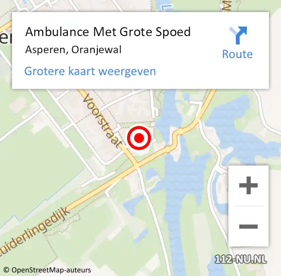 Locatie op kaart van de 112 melding: Ambulance Met Grote Spoed Naar Asperen, Oranjewal op 7 juli 2022 10:42