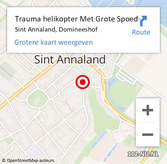Locatie op kaart van de 112 melding: Trauma helikopter Met Grote Spoed Naar Sint Annaland, Domineeshof op 7 juli 2022 11:16