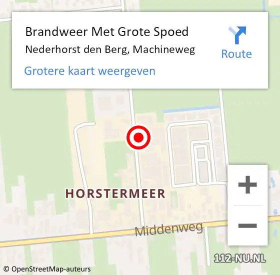 Locatie op kaart van de 112 melding: Brandweer Met Grote Spoed Naar Nederhorst den Berg, Machineweg op 7 juli 2022 11:37