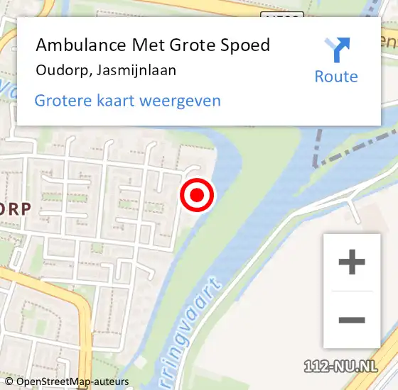 Locatie op kaart van de 112 melding: Ambulance Met Grote Spoed Naar Oudorp, Jasmijnlaan op 7 juli 2022 11:50