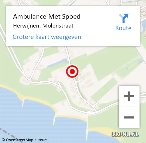 Locatie op kaart van de 112 melding: Ambulance Met Spoed Naar Herwijnen, Molenstraat op 7 juli 2022 12:38