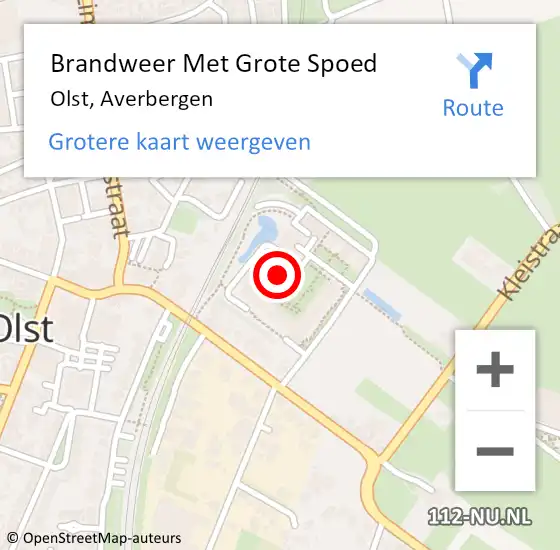 Locatie op kaart van de 112 melding: Brandweer Met Grote Spoed Naar Olst, Averbergen op 7 juli 2022 14:24