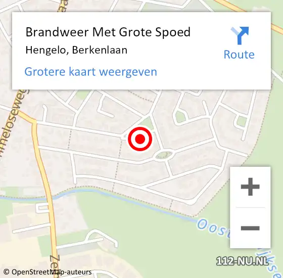 Locatie op kaart van de 112 melding: Brandweer Met Grote Spoed Naar Hengelo, Berkenlaan op 7 juli 2022 14:29