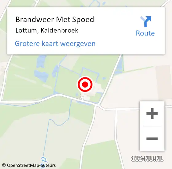 Locatie op kaart van de 112 melding: Brandweer Met Spoed Naar Lottum, Kaldenbroek op 7 juli 2022 14:33