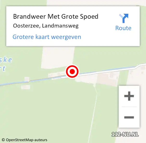 Locatie op kaart van de 112 melding: Brandweer Met Grote Spoed Naar Oosterzee, Landmansweg op 7 juli 2022 15:17