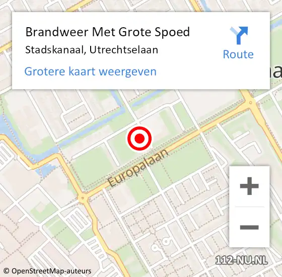 Locatie op kaart van de 112 melding: Brandweer Met Grote Spoed Naar Stadskanaal, Utrechtselaan op 7 juli 2022 15:37