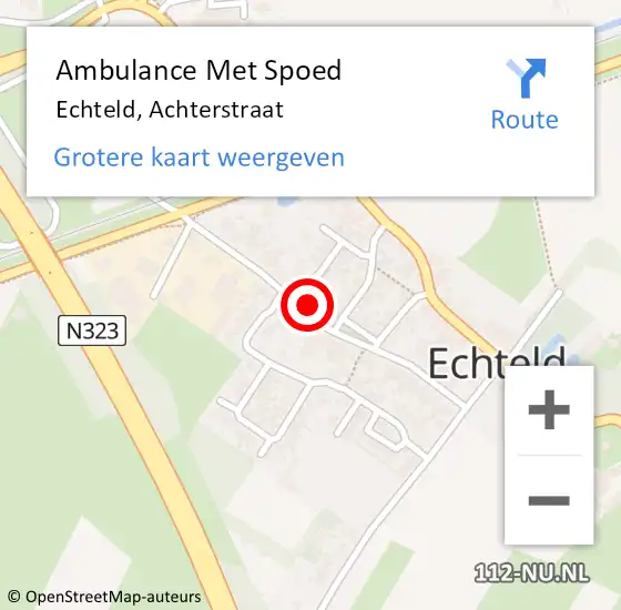 Locatie op kaart van de 112 melding: Ambulance Met Spoed Naar Echteld, Achterstraat op 7 juli 2022 15:38