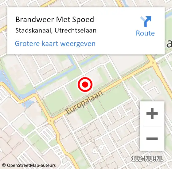 Locatie op kaart van de 112 melding: Brandweer Met Spoed Naar Stadskanaal, Utrechtselaan op 7 juli 2022 15:51