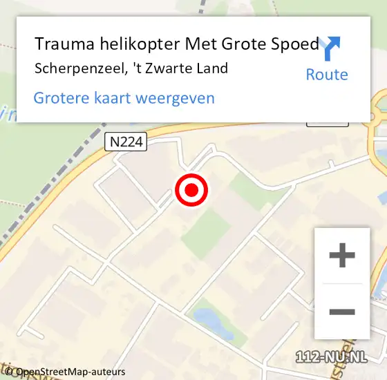 Locatie op kaart van de 112 melding: Trauma helikopter Met Grote Spoed Naar Scherpenzeel, 't Zwarte Land op 7 juli 2022 16:23