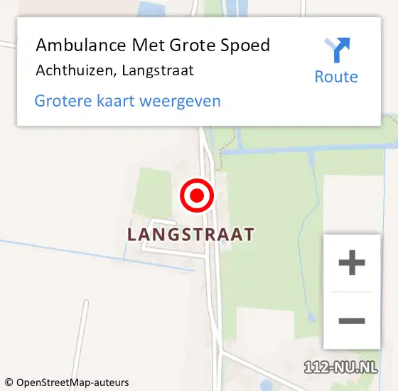 Locatie op kaart van de 112 melding: Ambulance Met Grote Spoed Naar Achthuizen, Langstraat op 7 juli 2022 16:36